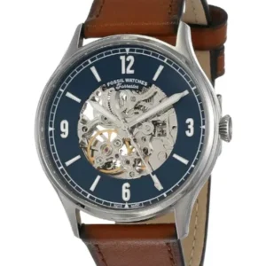 Fossil Forrester Brown Leather Strap Blue Dial Automatic Watch for Gents – ME3179