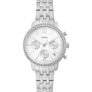 Fossil Neutra Silver Stainless Steel Silver Dial Chronograph Quartz Watch for Ladies – ES5217