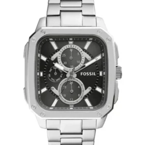 Fossil Multifunction Silver Stainless Steel Black Dial Quartz Watch for Gents – BQ2655