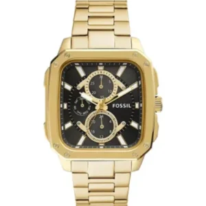 Fossil Multifunction Gold Stainless Steel Black Dial Quartz Watch for Gents – BQ2656