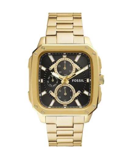 Fossil Multifunction Gold Stainless Steel Black Dial Quartz Watch for Gents – BQ2656