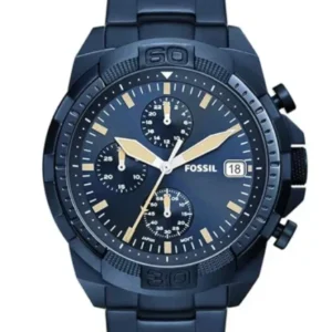 Fossil Bronson Blue Stainless Steel Blue Dial Chronograph Quartz Watch for Gents – FS5916