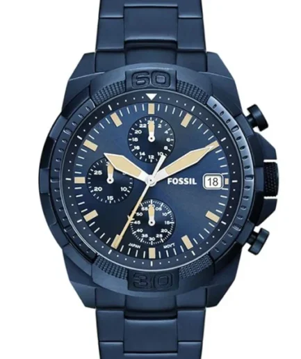 Fossil Bronson Blue Stainless Steel Blue Dial Chronograph Quartz Watch for Gents – FS5916