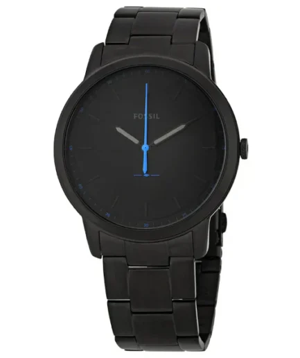 Fossil Minimalist Black Stainless Steel Black Dial Quartz Watch for Gents – FS5308