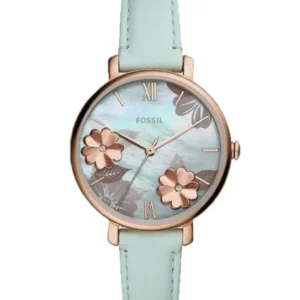 Fossil Jacqueline Mint Green Leather Strap Mint Green Dial Quartz Watch for Ladies – ES4813