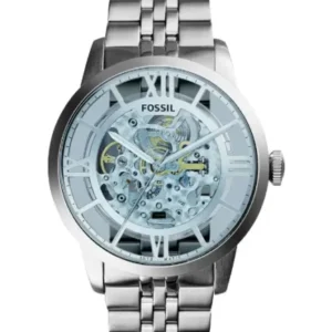 Fossil Townsman Silver Stainless Steel Blue Dial Automatic Watch for Gents – ME3073