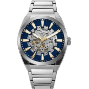 Fossil Everett Silver Stainless Steel Blue Dial Automatic Watch for Gents – ME3220