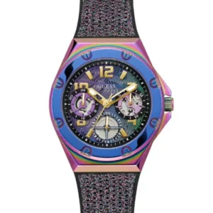 Guess Iridescent Silicone Strap Multicolor Dial Quartz Watch for Ladies – GW0620L4