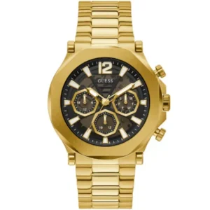 Guess EDGE Gold Stainless Steel Black Dial Chronograph Quartz Watch for Gents – GW0539G2