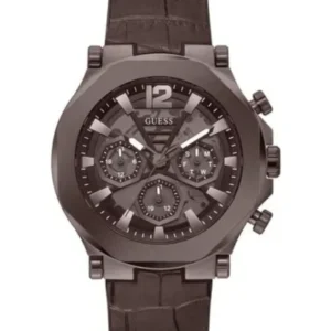 Guess EDGE Chocolate Brown Leather Strap Chocolate Brown Dial Chronograph Quartz Watch for Gents – GW0492G2