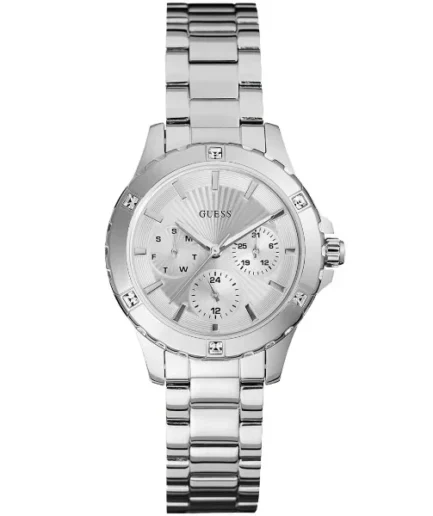 Guess Mist Silver Stainless Steel Silver Dial Quartz Watch for Ladies – W0443L1