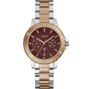 Guess Mist Two-tone Stainless Steel Burgundy Dial Quartz Watch for Ladies – GW0723L2