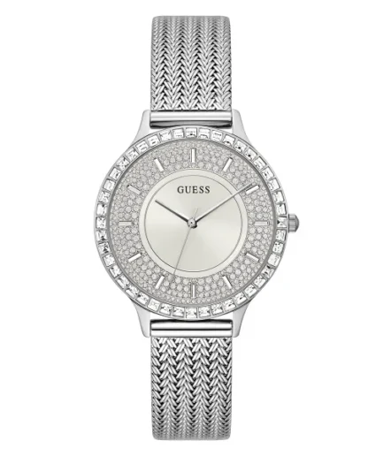Guess Soiree Silver Stainless Steel Silver Dial Quartz Watch for Ladies – GW0402L1