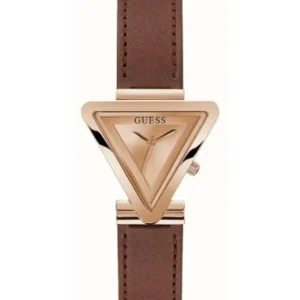 Guess Brown Leather Strap Rose Gold Dial Quartz Watch for Ladies – GW0548L2