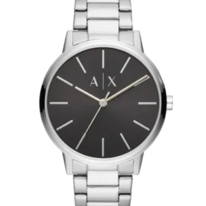 Armani Exchange Cayde Silver Stainless Steel Black Dial Quartz Watch for Gents – AX2700