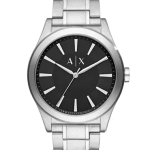 Armani Exchange Smart Silver Stainless Steel Black Dial Quartz Watch for Gents – AX2320