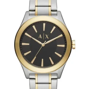 Armani Exchange Nico Two-tone Stainless Steel Black Dial Quartz Watch for Gents – AX2336
