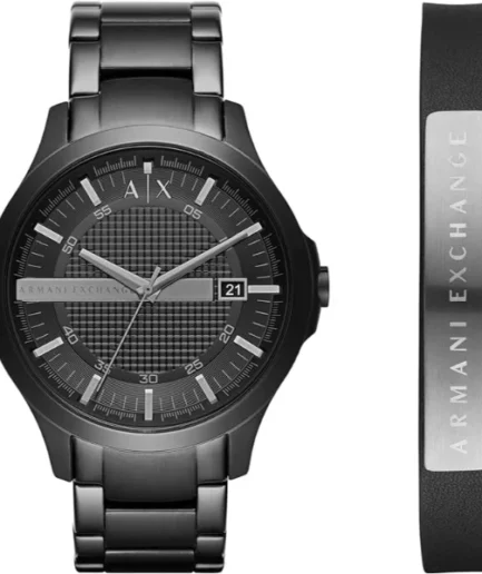 Armani Exchange Black Stainless Steel Black Dial Quartz Watch for Gents – AX7101