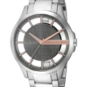 Armani Exchange Silver Stainless Steel Black Dial Quartz Watch for Gents – AX2199