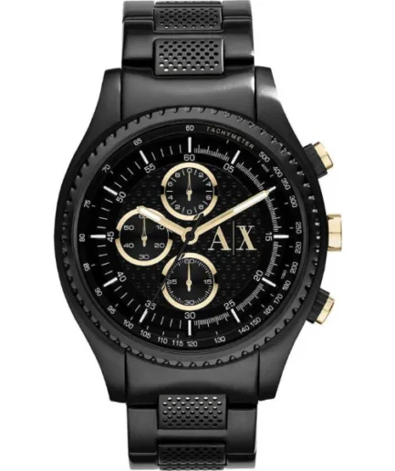 Armani Exchange Black Stainless Steel Black Dial Chronograph Quartz Watch for Gents – AX1604