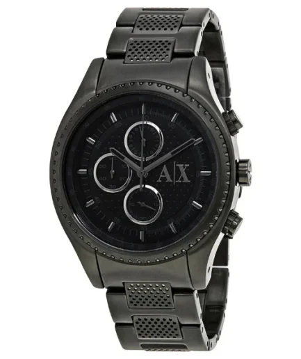 Armani Exchange Black Stainless Steel Black Dial Chronograph Quartz Watch for Gents – AX1605