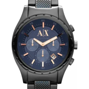 Armani Exchange Gunmetal Stainless Steel Blue Dial Chronograph Quartz Watch for Gents – AX1166
