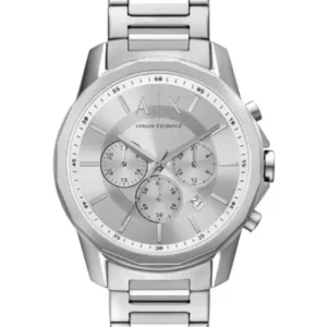 Armani Exchange Silver Stainless Steel Silver Dial Chronograph Quartz Watch for Gents – AX7141