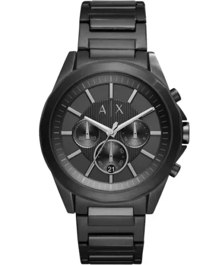 Armani Exchange Black Stainless Steel Black Dial Chronograph Quartz Watch for Gents – AX2601