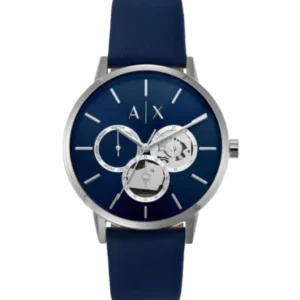 Armani Exchange Blue Leather Strap Blue Dial Quartz Watch for Gents – AX2746