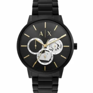 Armani Exchange Black Stainless Steel Black Dial Quartz Watch for Gents – AX2748