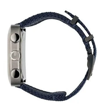 Gucci Coupe Blue-Gray-Blue Web Nylon Nato Blue Guilloche Dial Chronograph Quartz Watch for Gents – YA131203 - Image 3