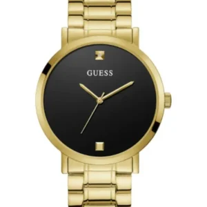 Guess Supernova Gold Stainless Steel Black Dial Quartz Watch for Gents – W1315G2