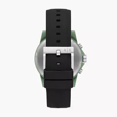Armani Exchange Grey Silicone Strap Grey Dial Chronograph Quartz Watch for Gents – AX7123 - Image 2