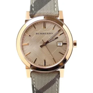 Burberry Multicolor Leather Strap Rose Gold Dial Quartz Watch for Gents – BU9040