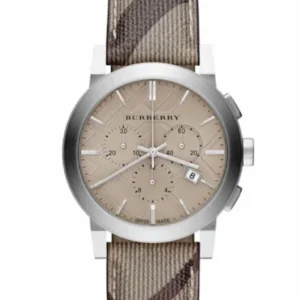 Burberry The City Multicolor Leather Strap Brown Dial Chronograph Quartz Watch for Gents – BU9358