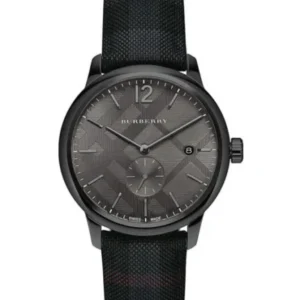 Burberry Classic Black Leather Strap Black Dial Quartz Watch for Gents – BU10010