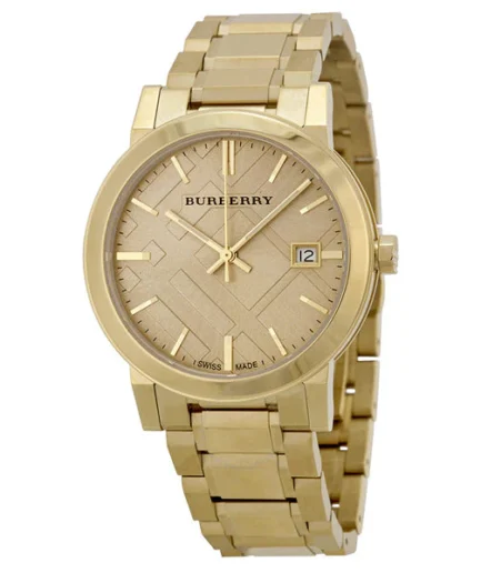 Burberry Gold Stainless Steel Gold Dial Quartz Unisex Watch – BU9033