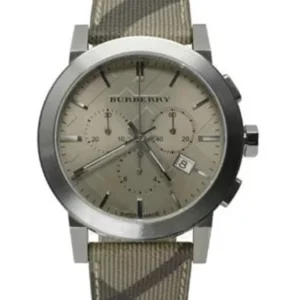 Burberry Multicolor Leather Strap Beige Dial Chronograph Quartz Watch for Gents – BU9361