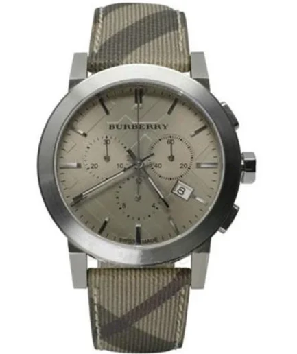 Burberry Multicolor Leather Strap Beige Dial Chronograph Quartz Watch for Gents – BU9361