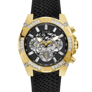 Guess Men’s Quartz Black Silicone Strap Black Dial 46mm Watch GW0333G2