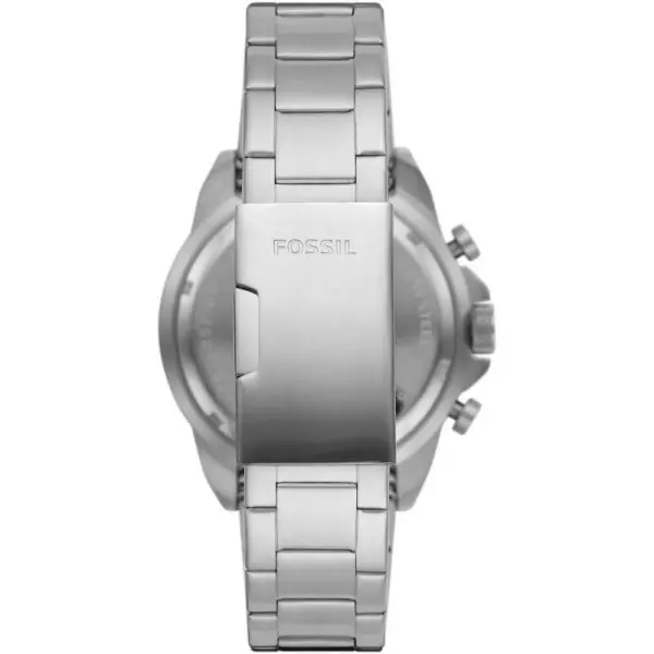 Fossil Bronson Silver Stainless Steel Red Dial Chronograph Quartz Watch for Gents – FS5878 - Image 2