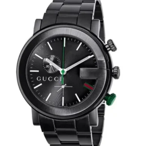 Gucci 101 G-Chrono Black Stainless Steel Black Dial Quartz Watch for Gents- GUCCI YA101331