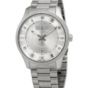 Gucci G-Timeless Eryx Silver Stainless Steel Silver Dial Automatic Watch for Gents – GUCCI YA 126339