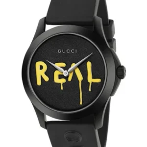 Gucci Ghost G-Timeless Black SIlicone Black Dial Quartz Watch for Gents- GUCCI YA1264017