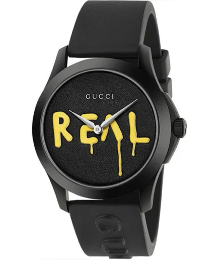 Gucci Ghost G-Timeless Black SIlicone Black Dial Quartz Watch for Gents- GUCCI YA1264017