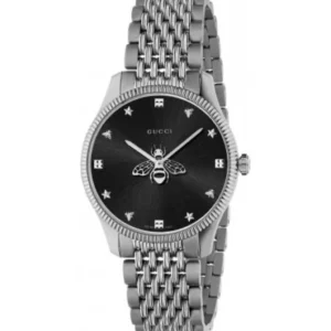Gucci G-Timeless Silver Stainless Steel Black Dial Quartz Unisex Watch – GUCCI YA 1264154