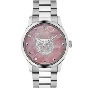 Gucci G-Timeless Iconic Silver Stainless Steel Pink Mother of Pearl Dial Quartz Unisex Watch – GUCCI YA 1264166