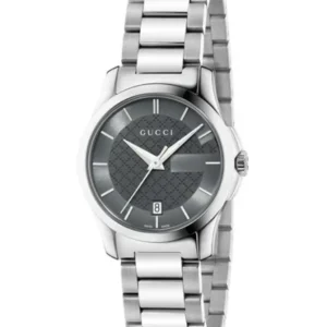Gucci G-Timeless Silver Stainless Steel Grey Dial Quartz Watch for Ladies- GUCCI YA126522