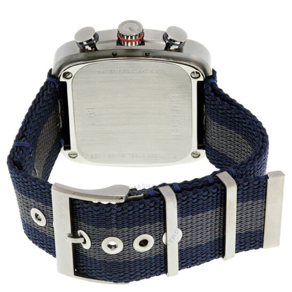 Gucci Coupe Blue-Gray-Blue Web Nylon Nato Blue Guilloche Dial Chronograph Quartz Watch for Gents – YA131203 - Image 2