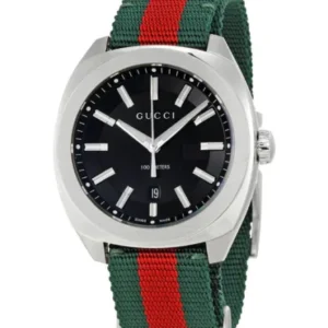 Gucci Green and Red Nato Black Dial Quartz Unisex Watch – YA142305